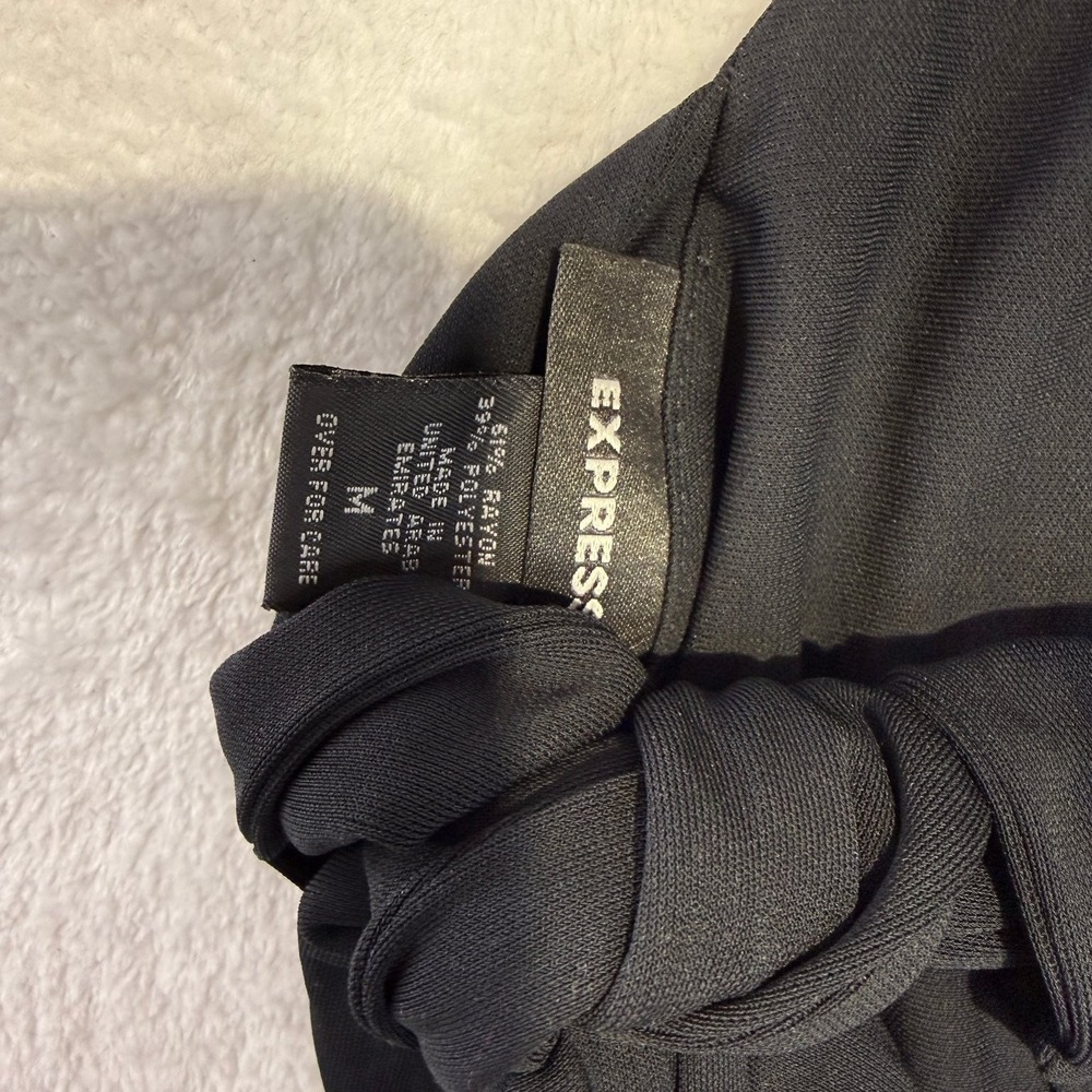 Express M Black Cowl Neck Tie Back Cami Minimalist Y2K Top - Picture 4 of 5